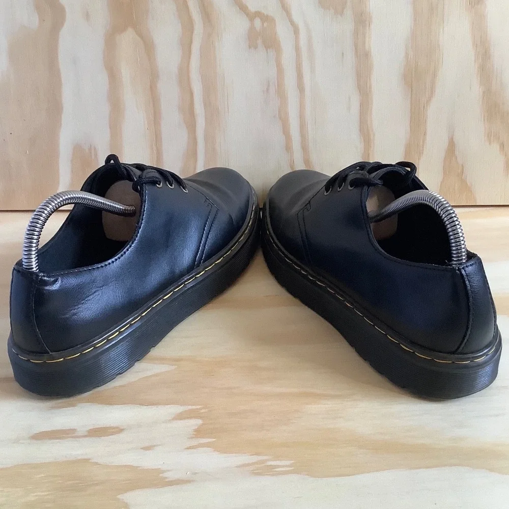 Dr. Martens Zavala Lo Black Leather Platform Oxford Shoes US L 9 M 8 LA004